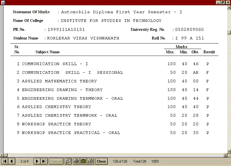 Examination & Result Processing System